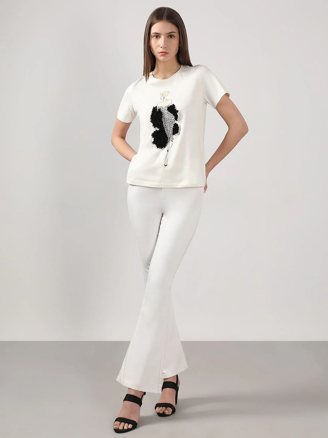 White Printed T-Shirt - Image 5