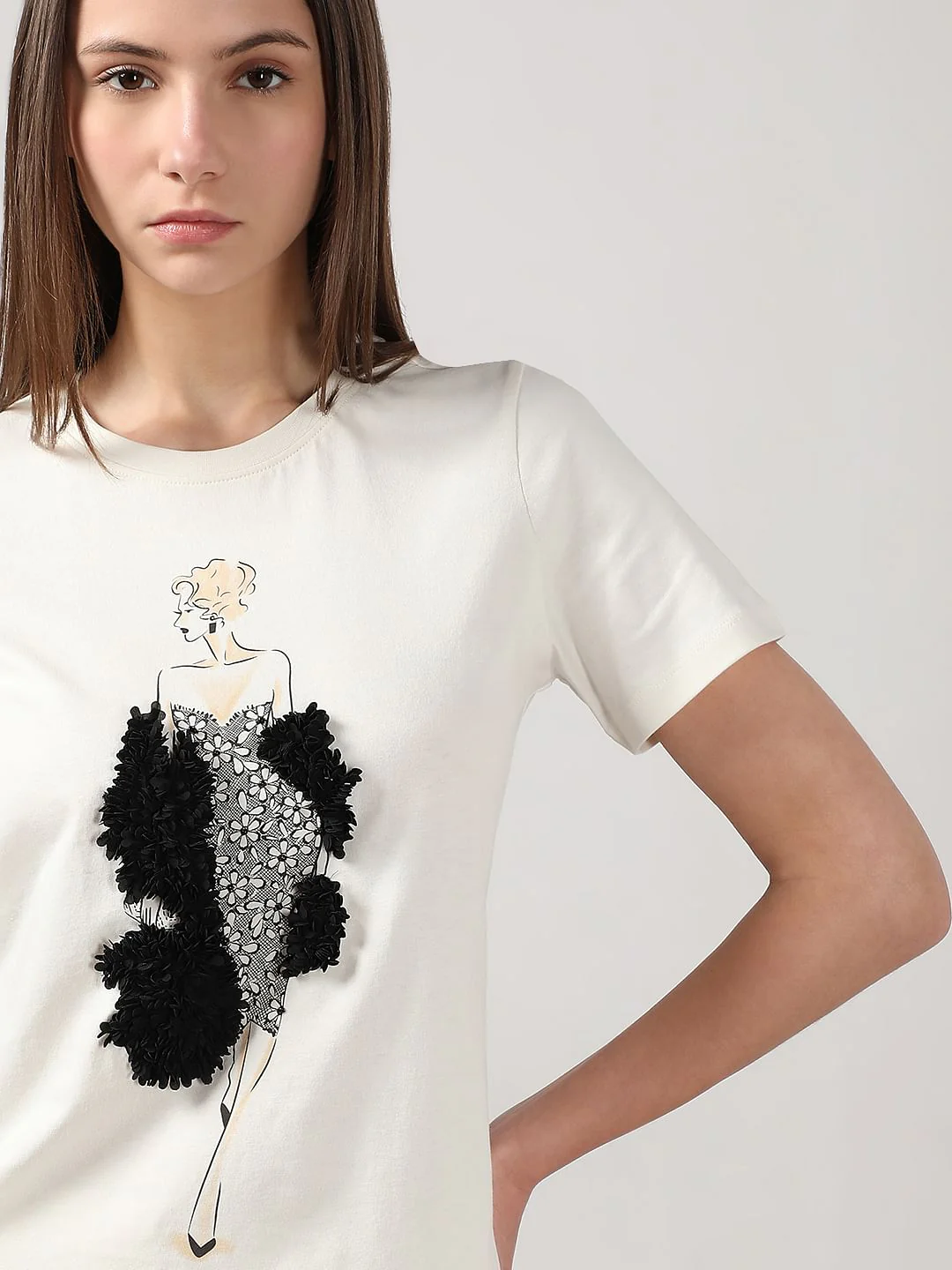 White Printed T-Shirt - Image 6