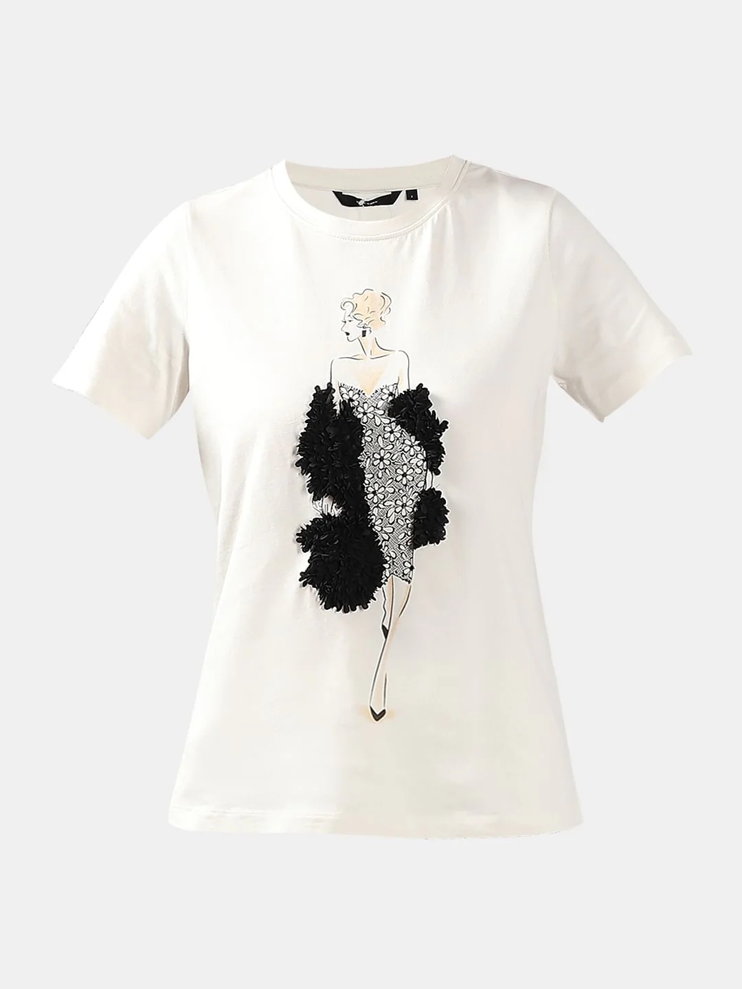 White Printed T-Shirt - Image 7