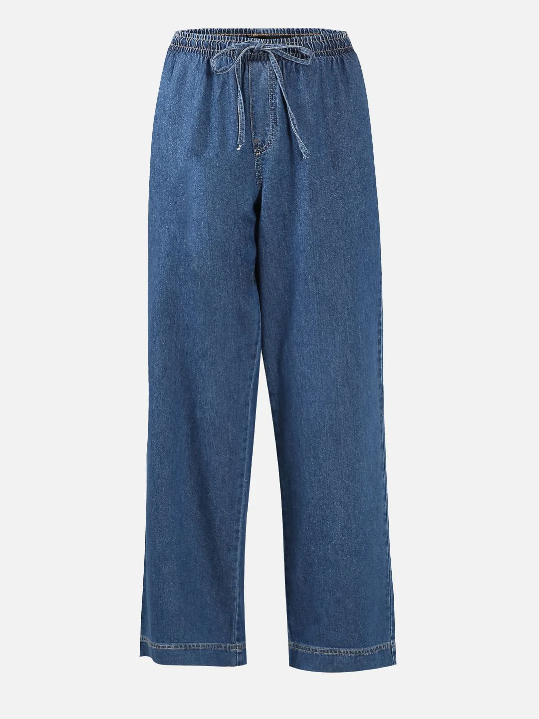 Blue Mid Rise Pull Up Denim Pants - Image 7