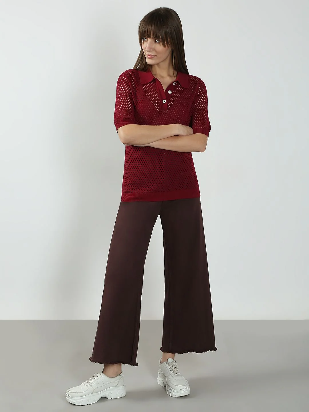 Red Semi Sheer Polo - Image 5