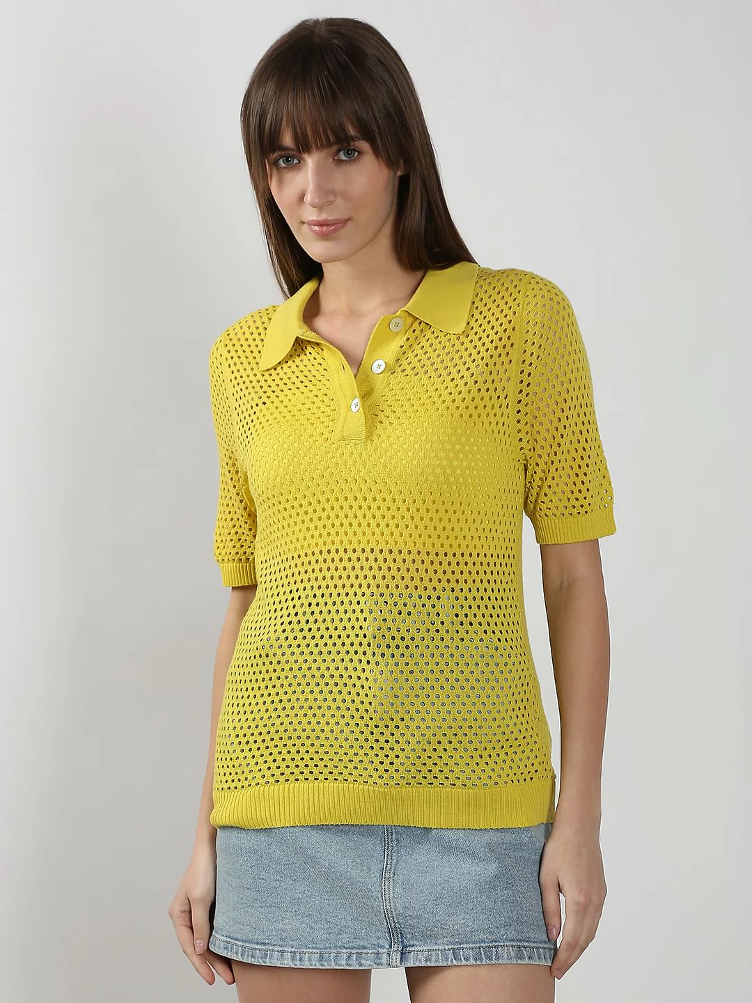 Yellow Semi Sheer Polo - Image 2