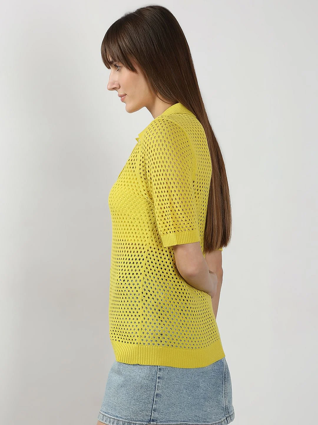 Yellow Semi Sheer Polo - Image 3