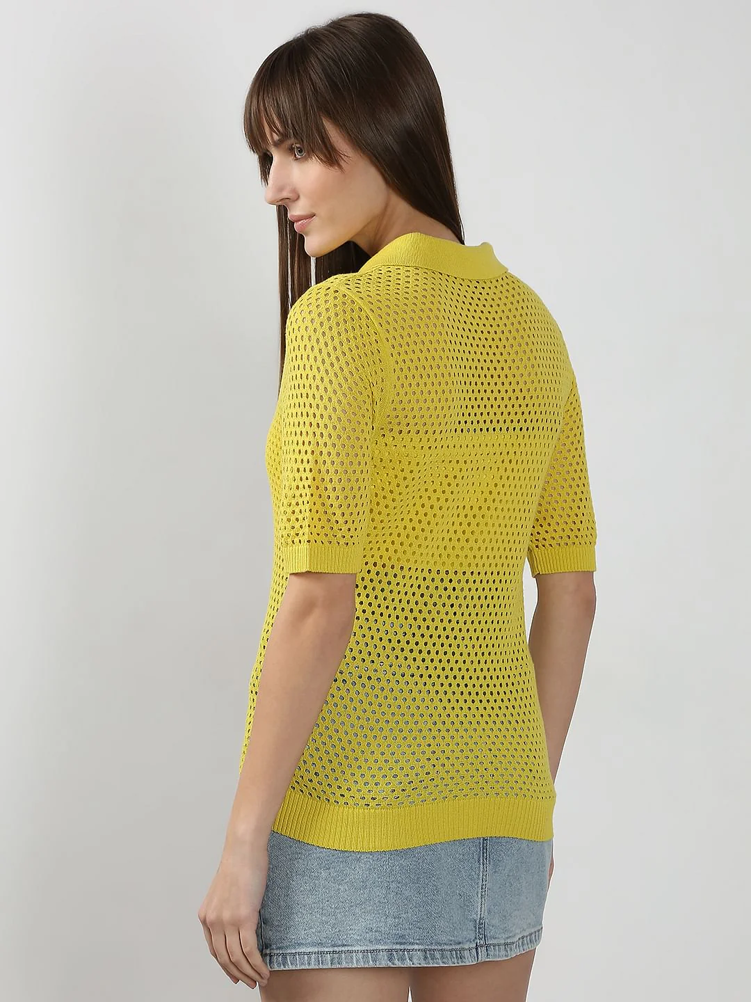 Yellow Semi Sheer Polo - Image 4
