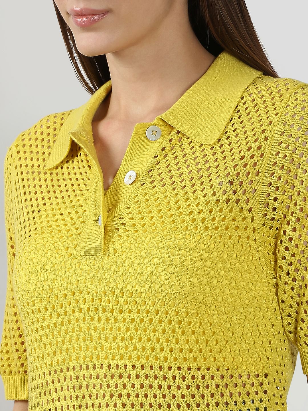 Yellow Semi Sheer Polo - Image 8