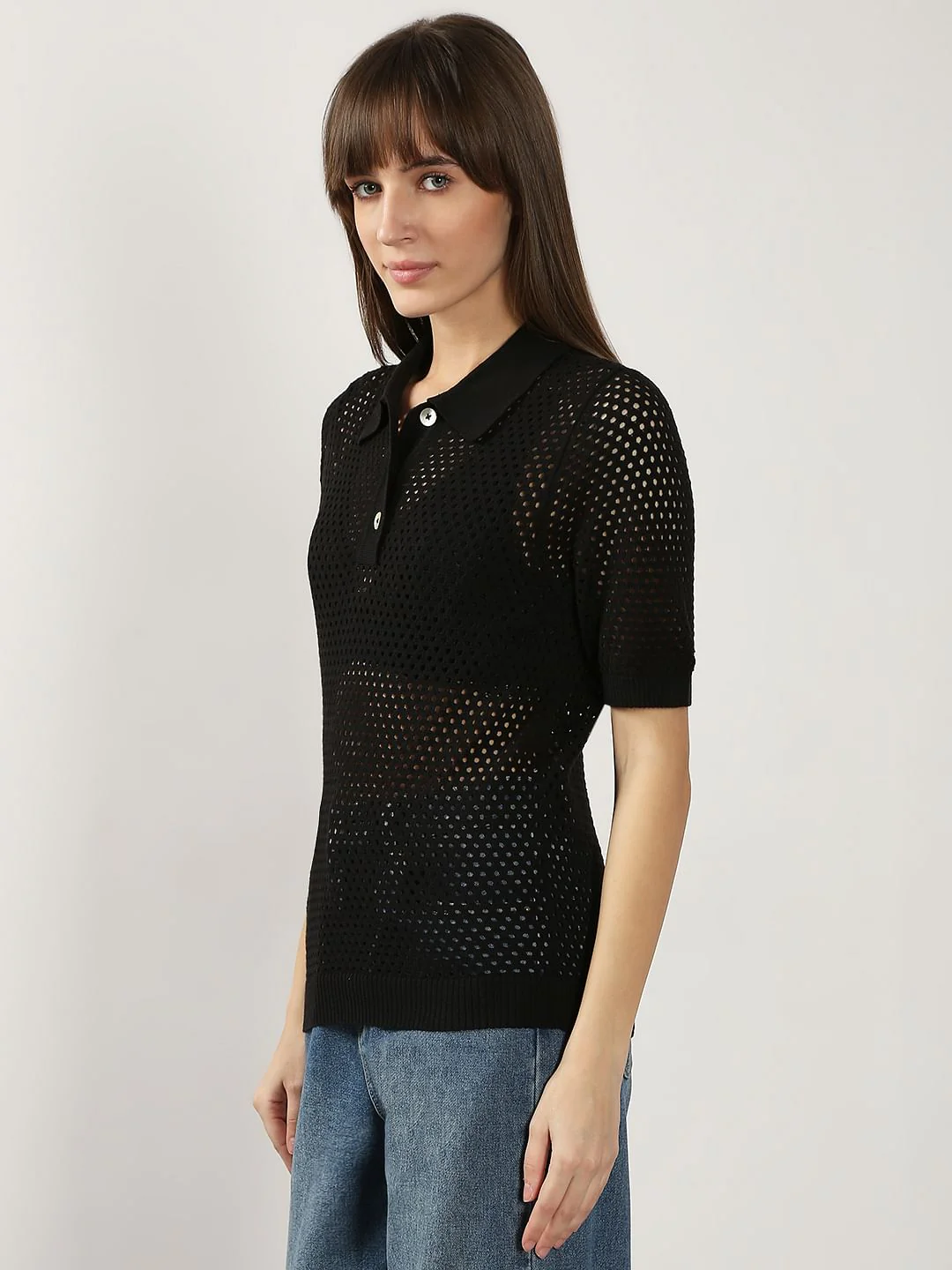 Black Knitted Polo - Image 3
