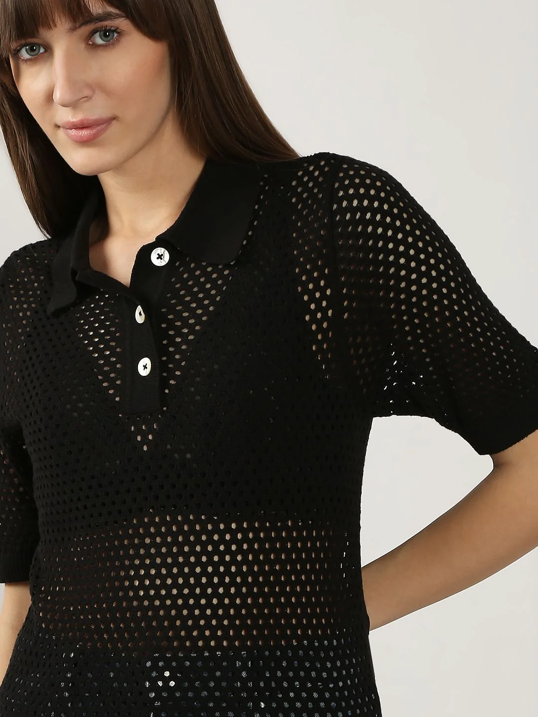 Black Knitted Polo - Image 6