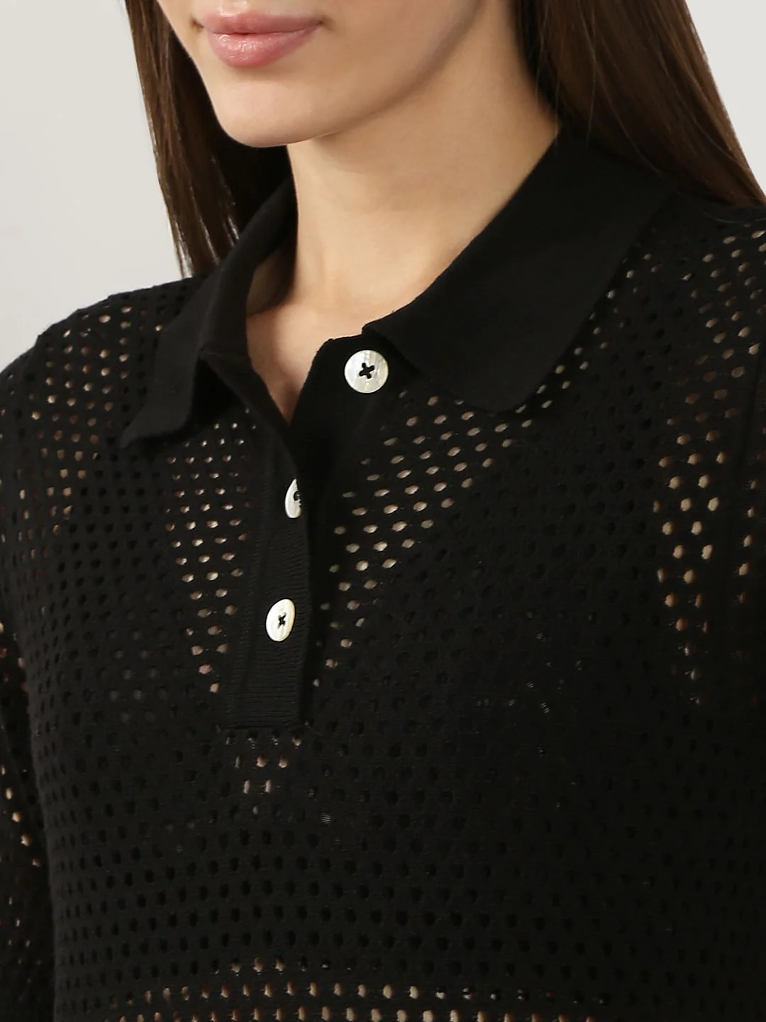 Black Knitted Polo - Image 8