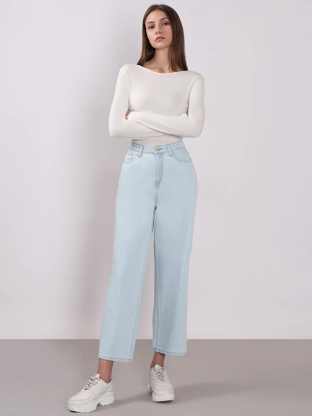 Ice Washed Wide Leg Jeans - Image 5