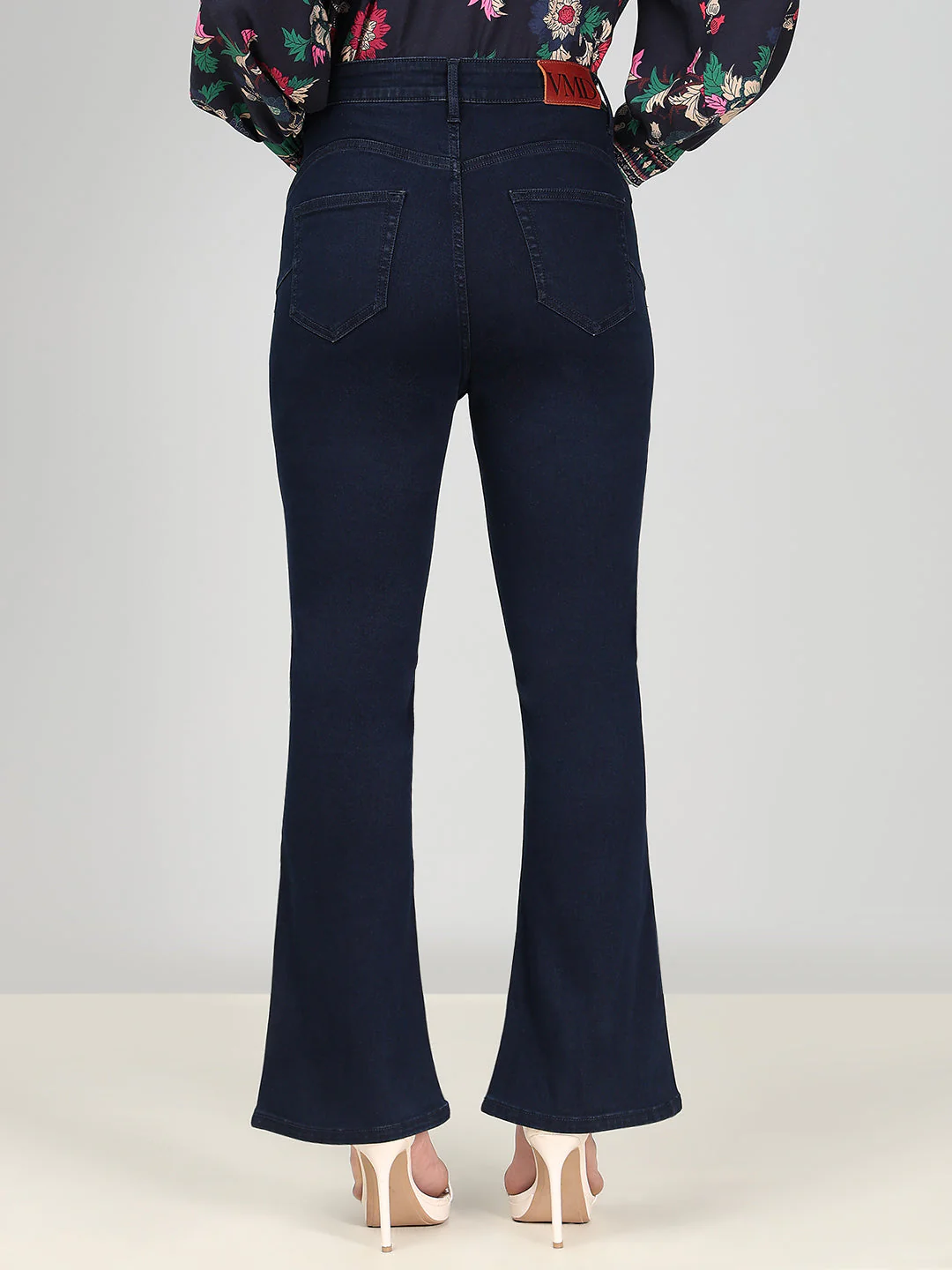 Dark Blue High Rise Bootcut Jeans - Image 4