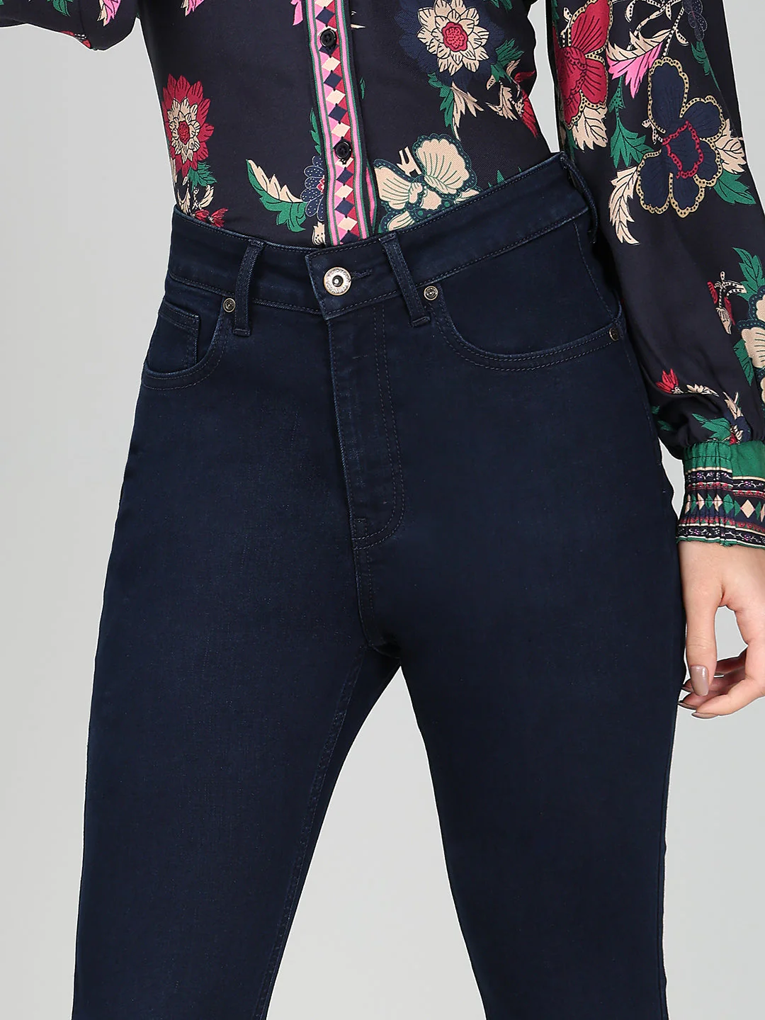 Dark Blue High Rise Bootcut Jeans - Image 6
