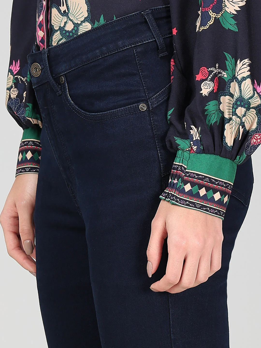 Dark Blue High Rise Bootcut Jeans - Image 8