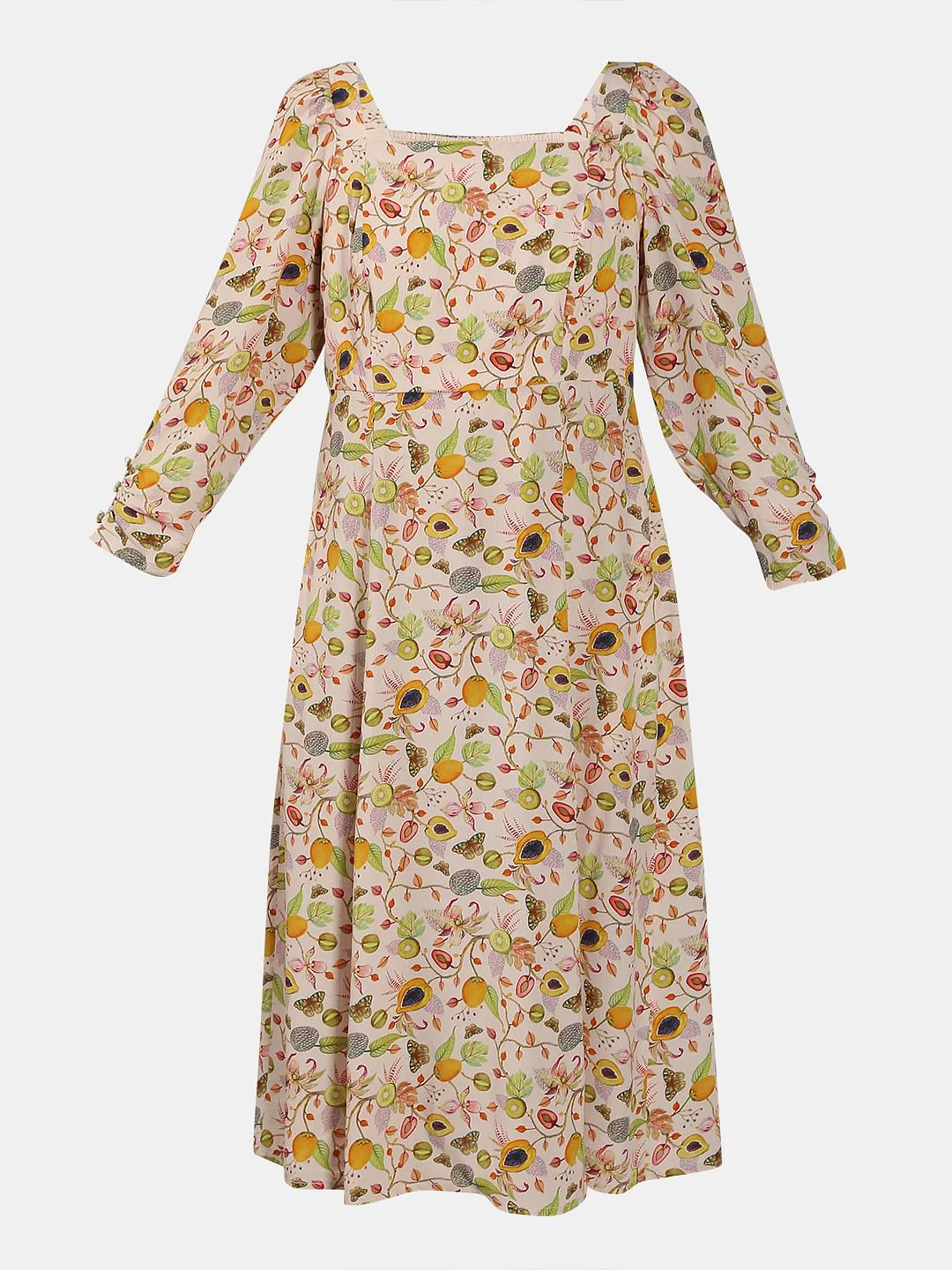 Pale Peach Printed Midi Dress - Image 7