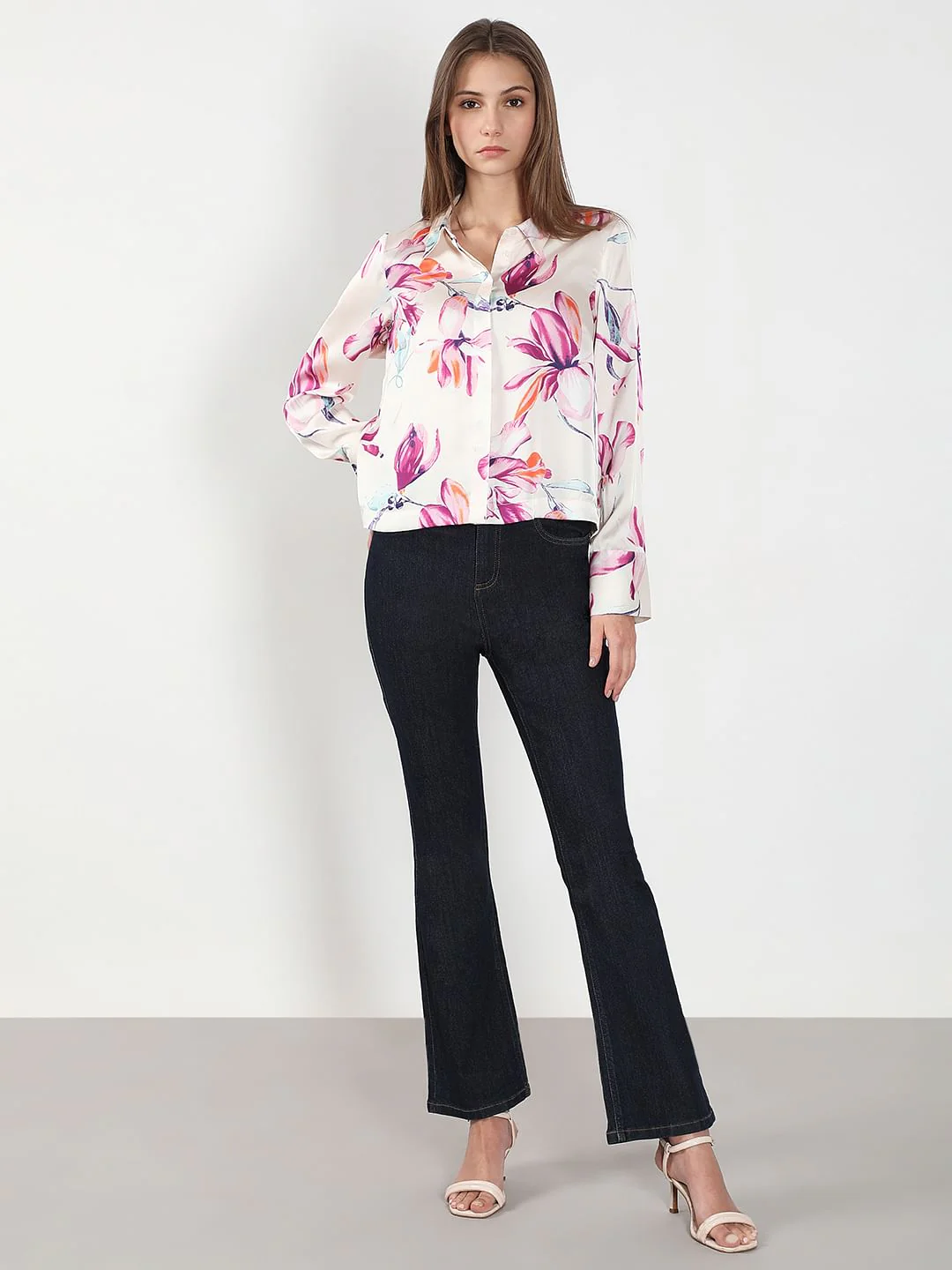 White Floral Print Shirt - Image 5