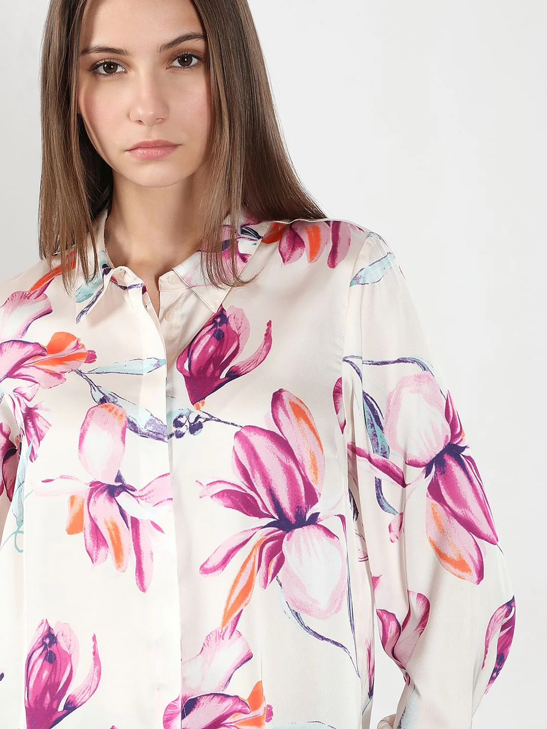 White Floral Print Shirt - Image 6
