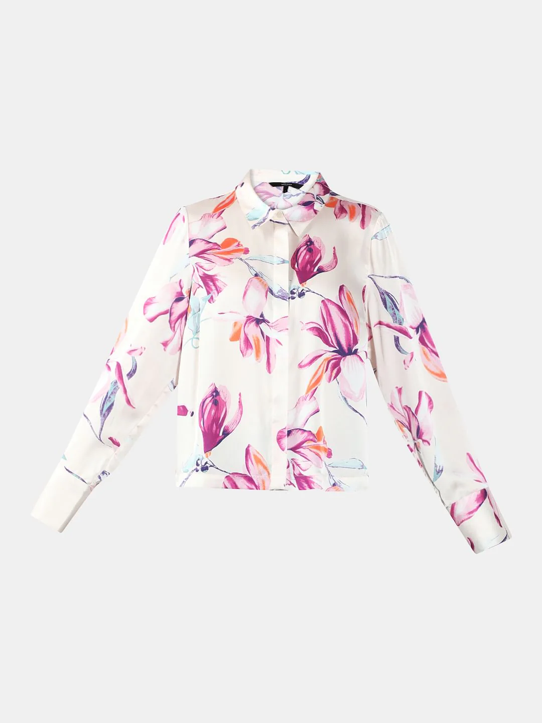 White Floral Print Shirt - Image 7