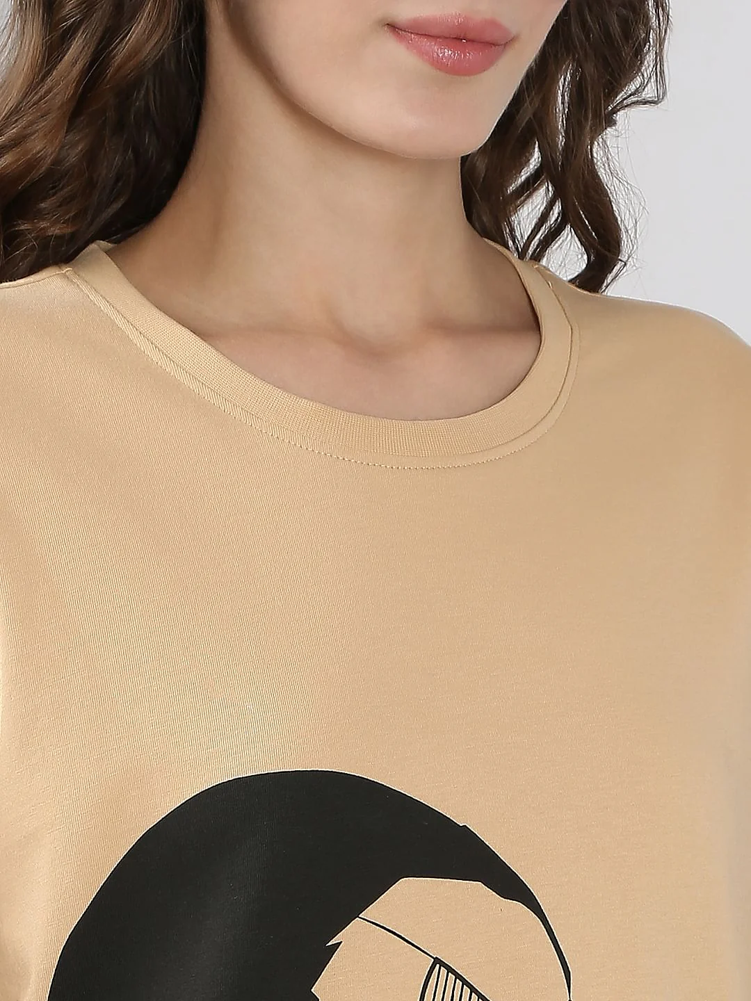 Beige Printed Cotton T-Shirt - Image 7