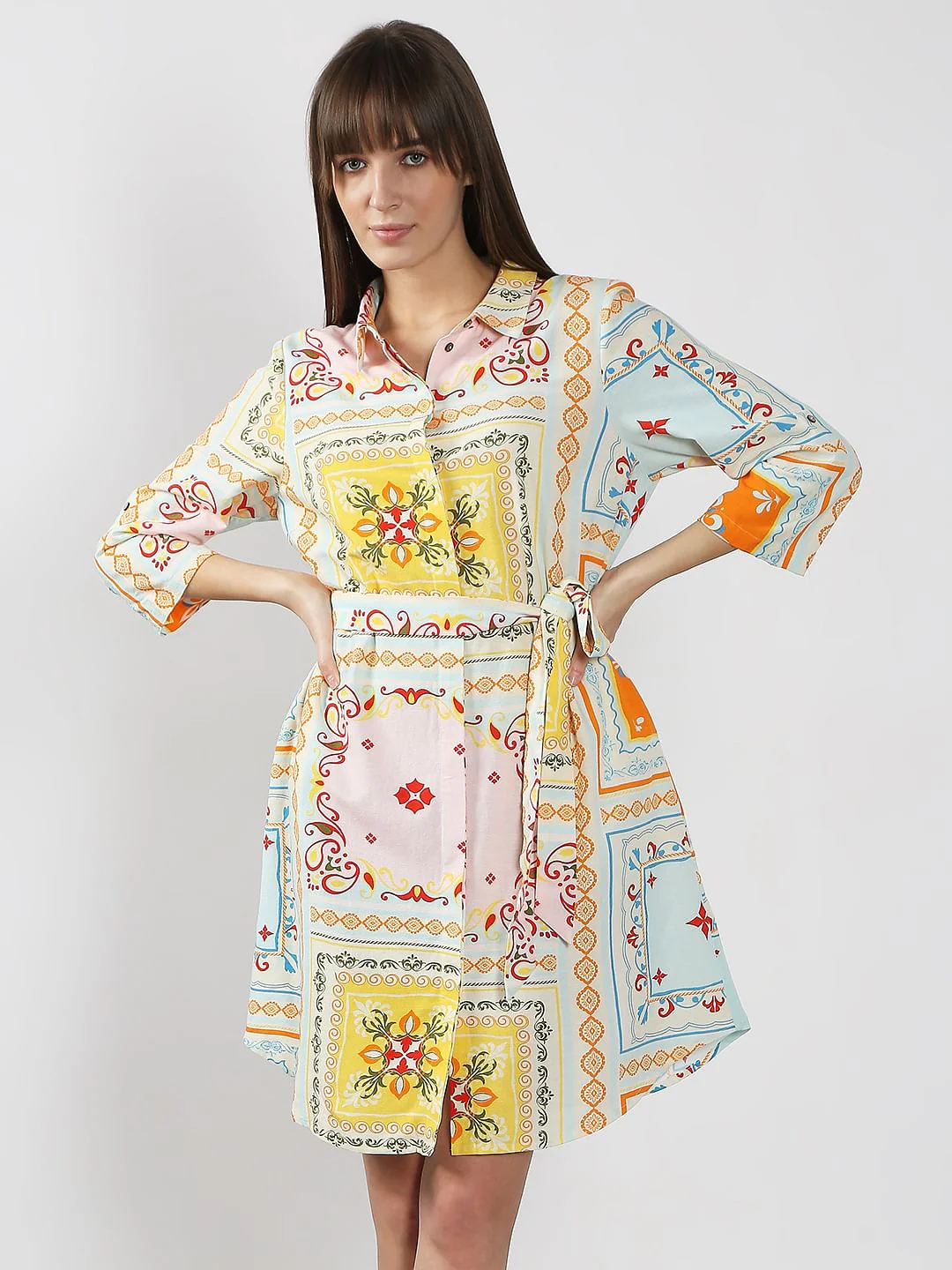 Multi-Colour Printed Shirt Dress - Image 2