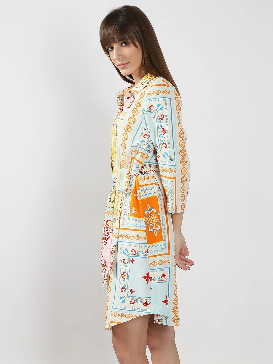 Multi-Colour Printed Shirt Dress - Image 3