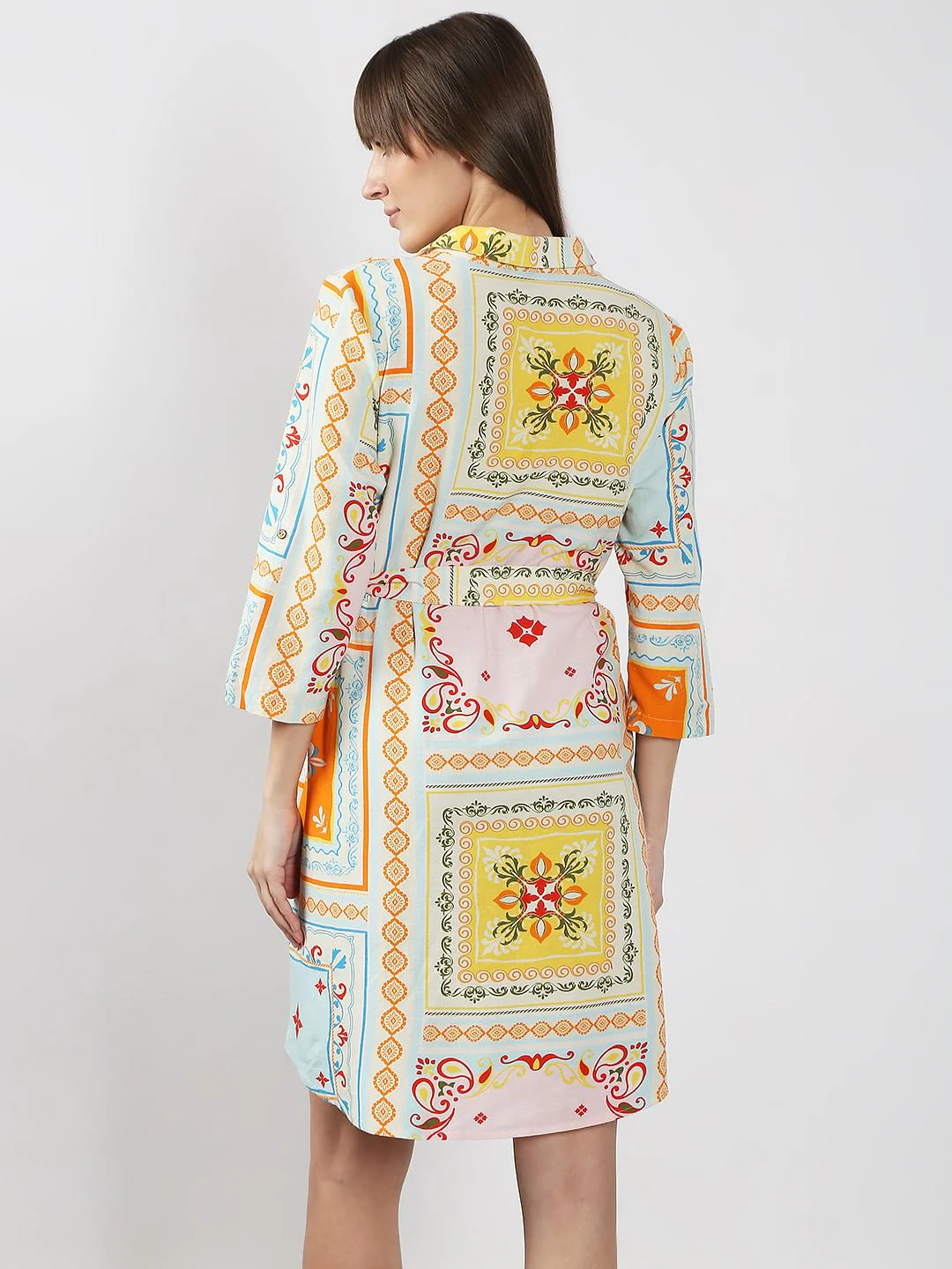 Multi-Colour Printed Shirt Dress - Image 4
