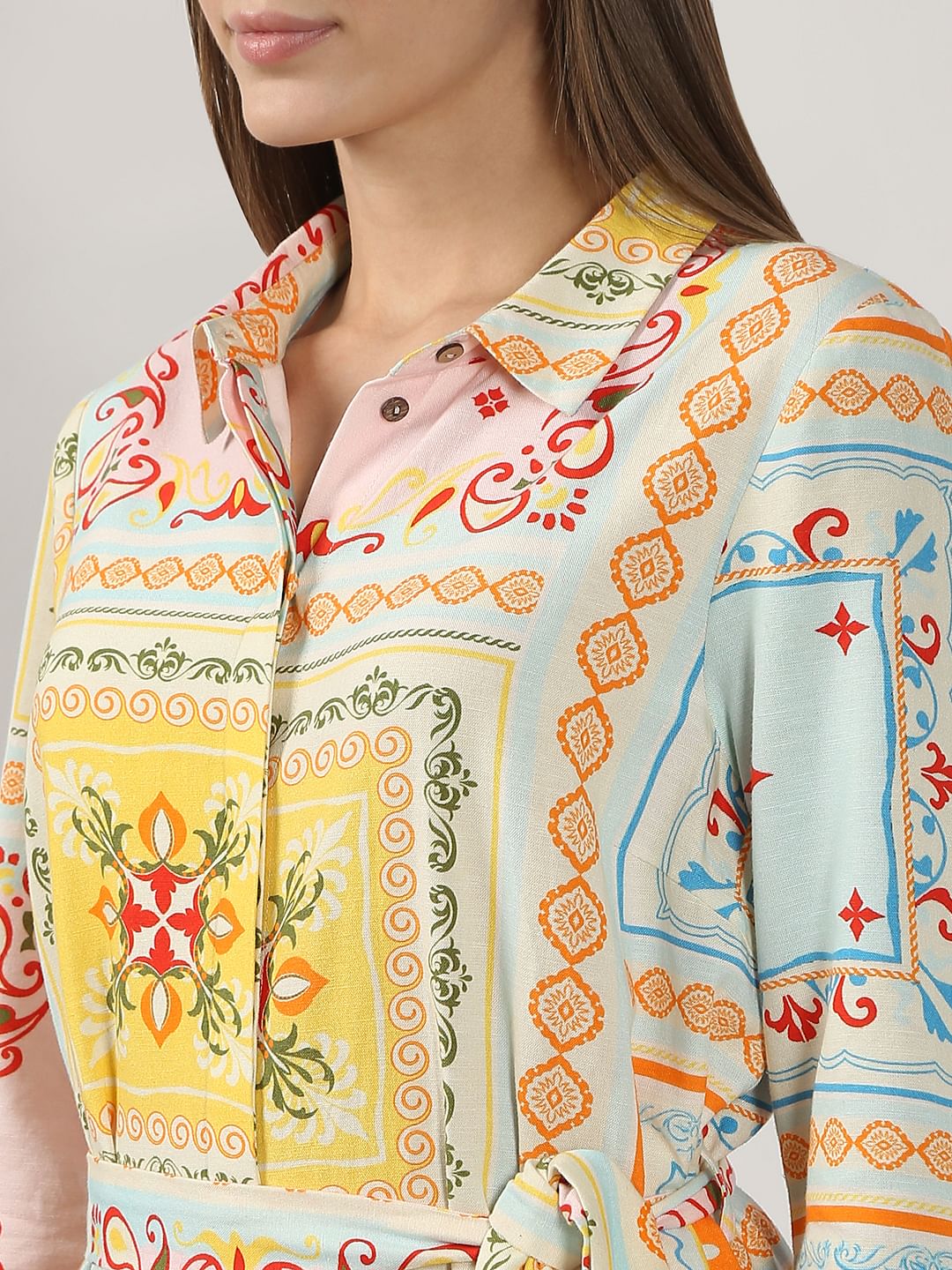 Multi-Colour Printed Shirt Dress - Image 8