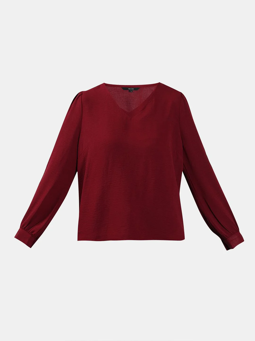 Dark Red V Neck Top - Image 7