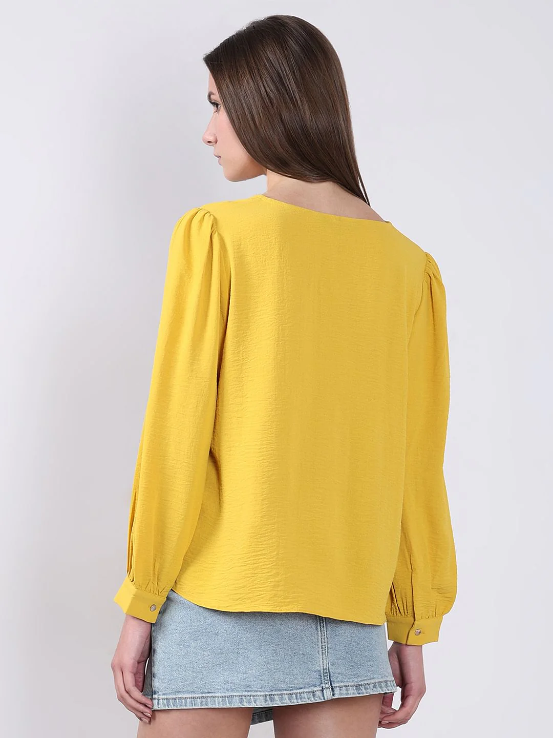 Yellow V Neck Top - Image 4
