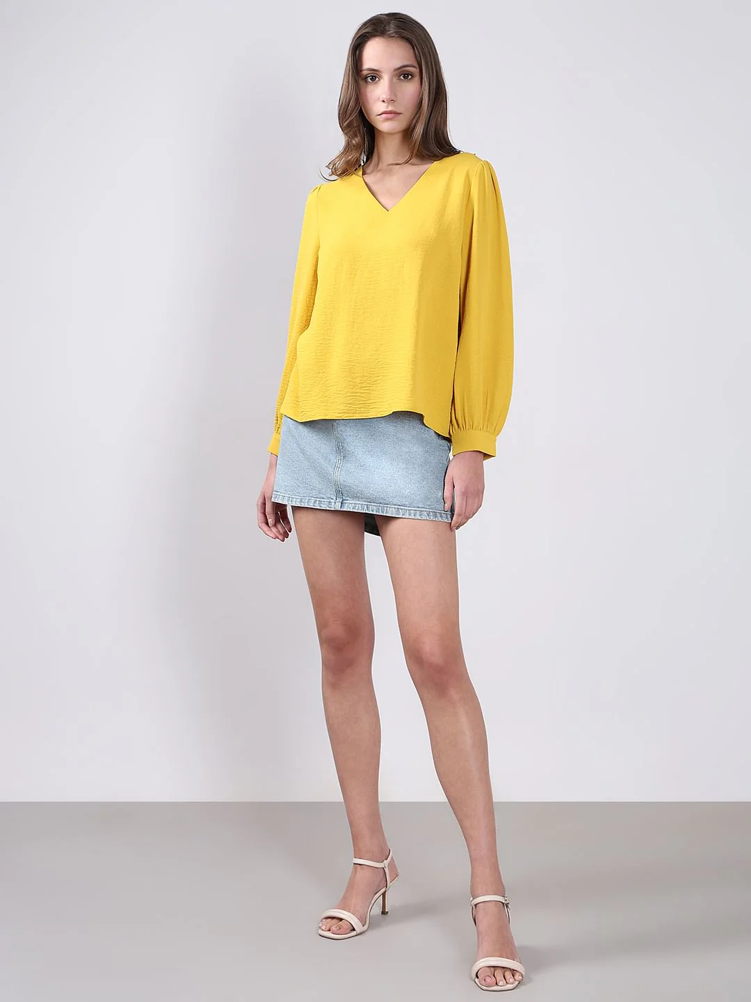 Yellow V Neck Top - Image 5