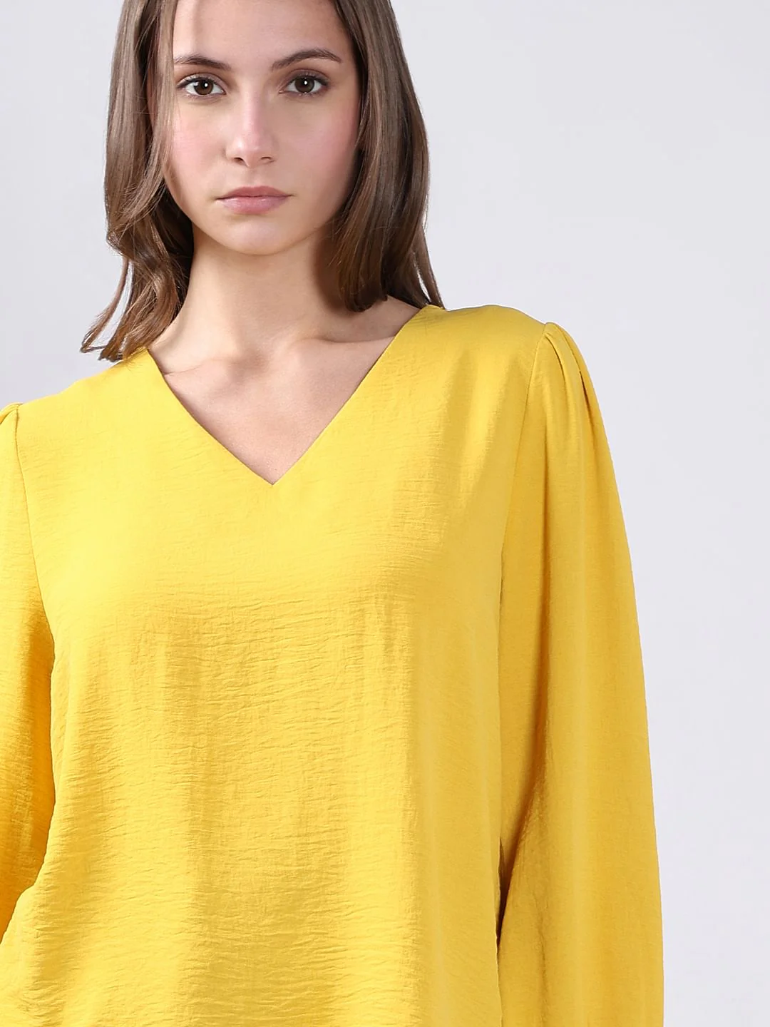Yellow V Neck Top - Image 6