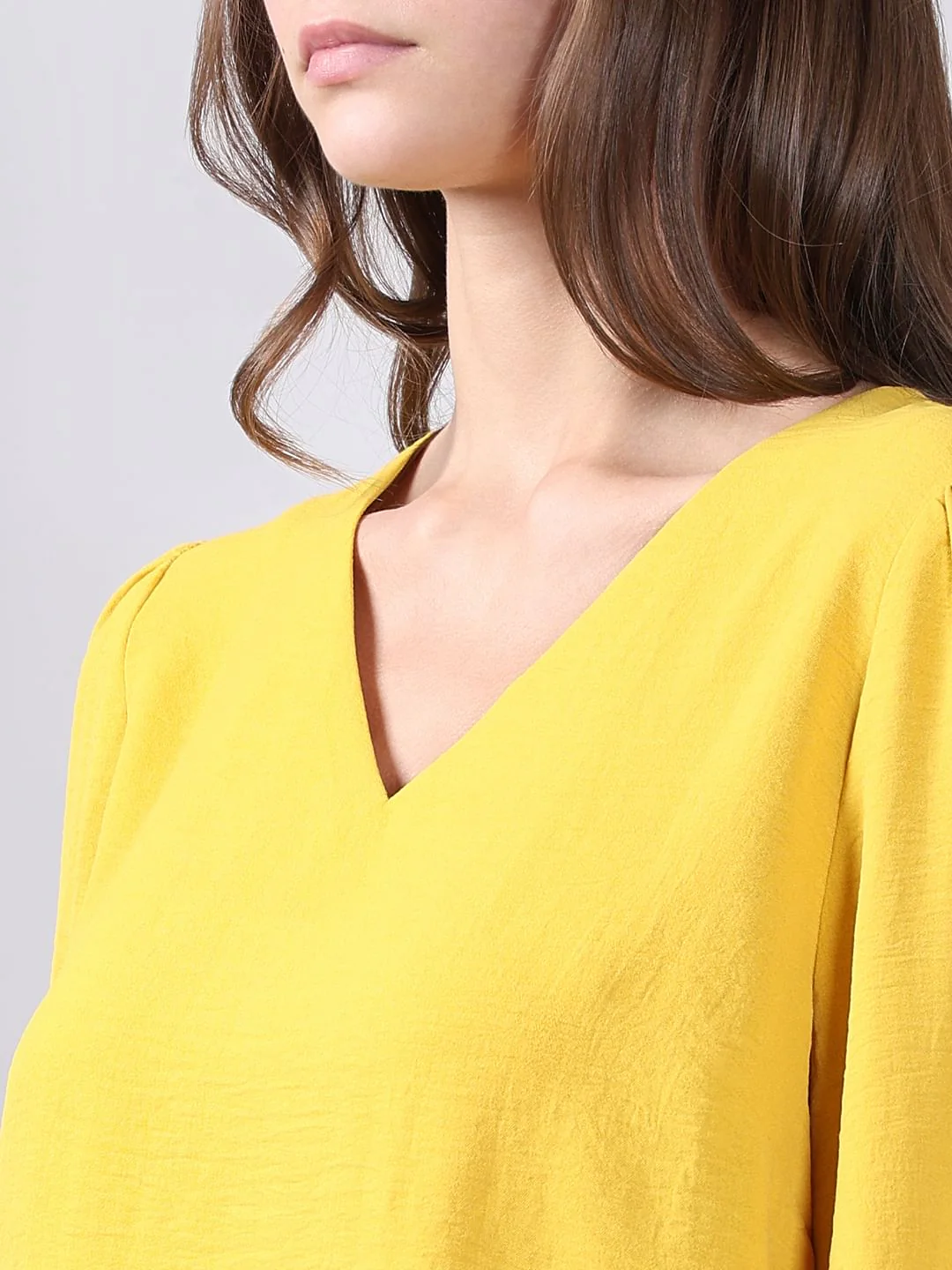 Yellow V Neck Top - Image 8