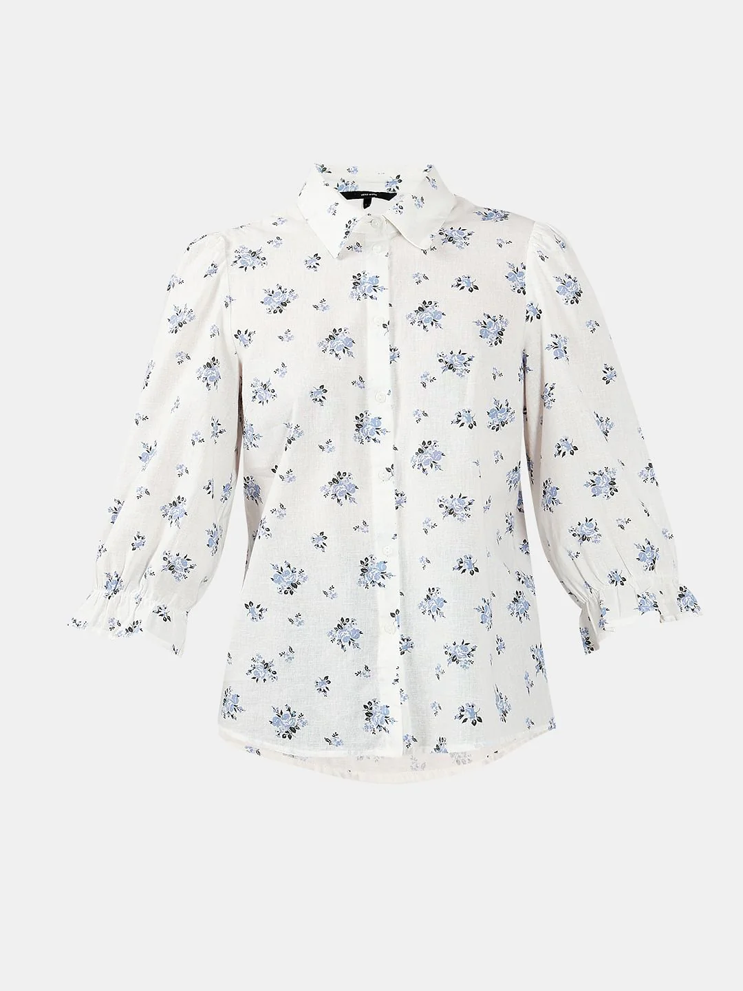 White Floral Cotton Shirt - Image 7