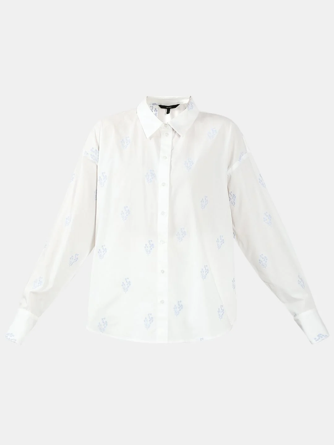 White Embroidered Cotton Shirt - Image 7