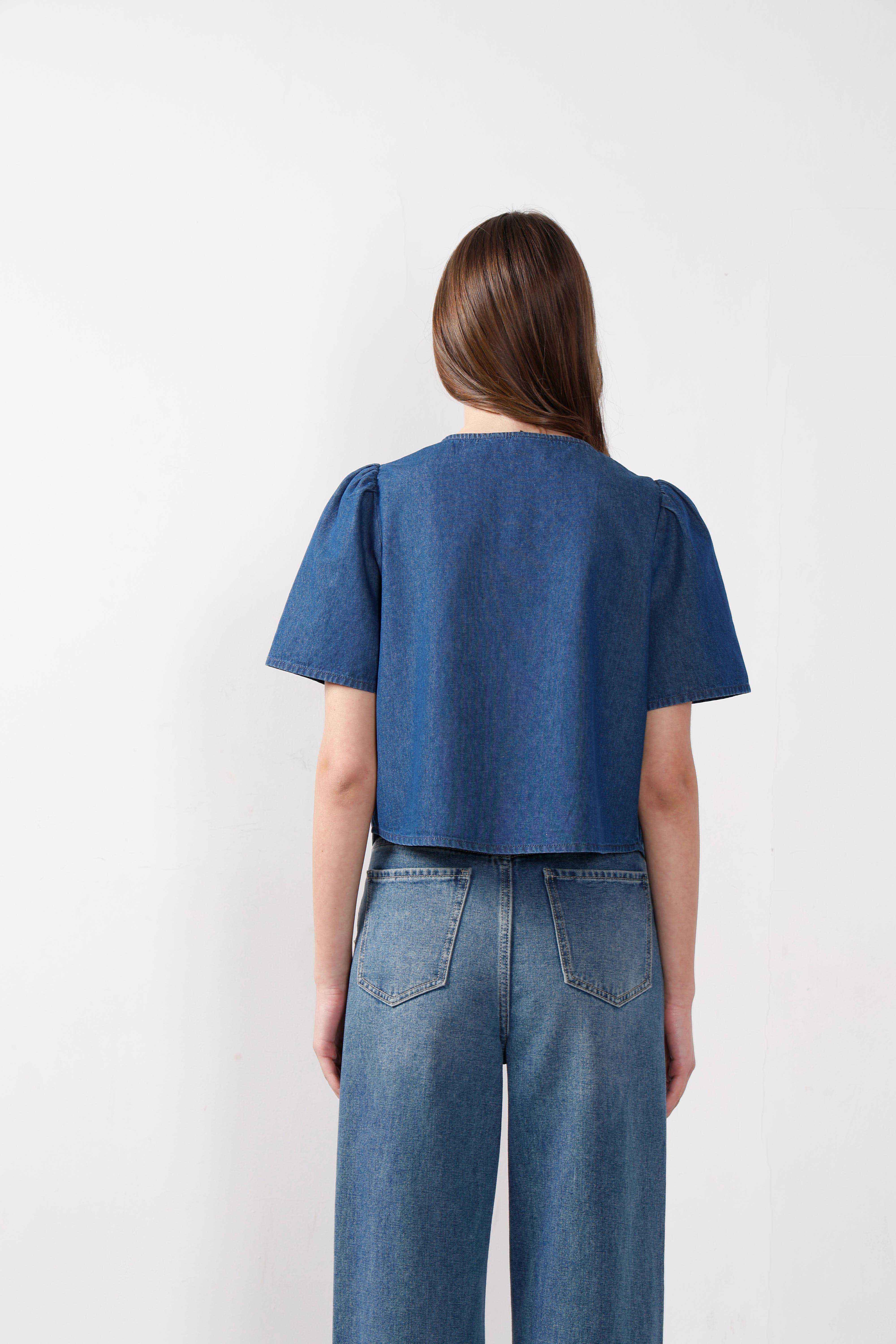 Vero Moda Blue Denim Top - Image 10