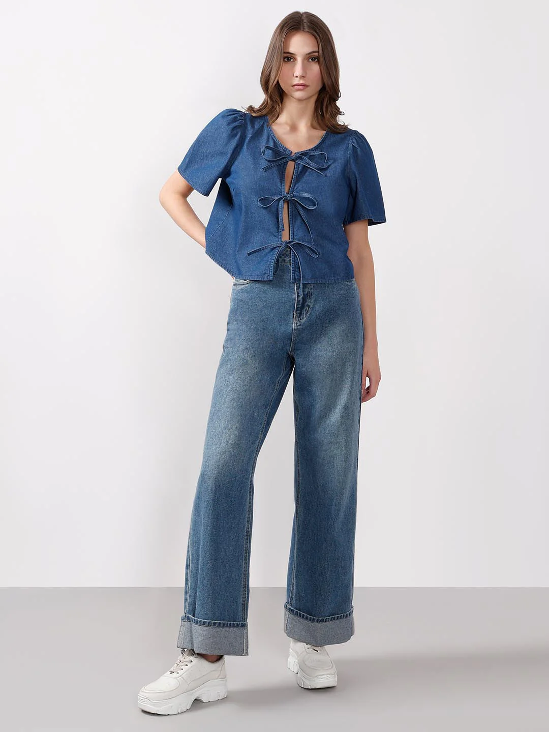 Vero Moda Blue Denim Top - Image 5