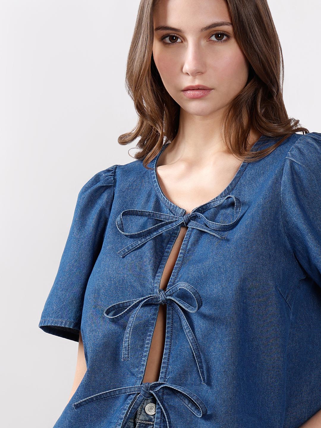 Vero Moda Blue Denim Top - Image 6