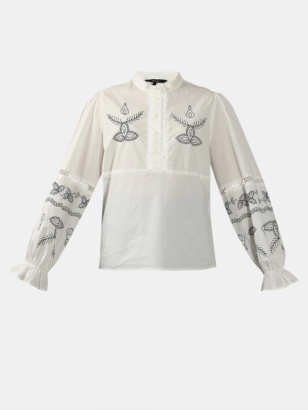 White Embroidered Cotton Top - Image 7
