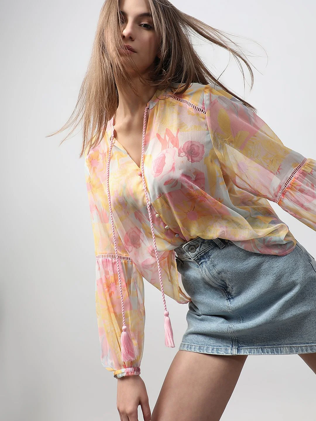 Yellow Printed Top