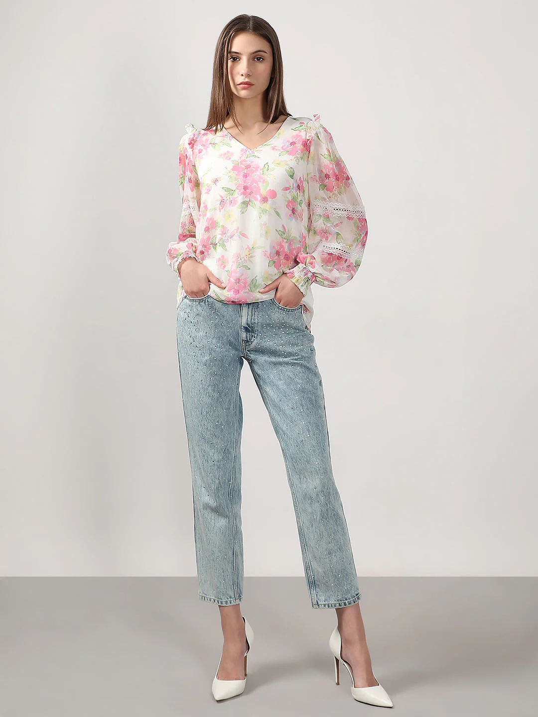White Printed Top - Image 5