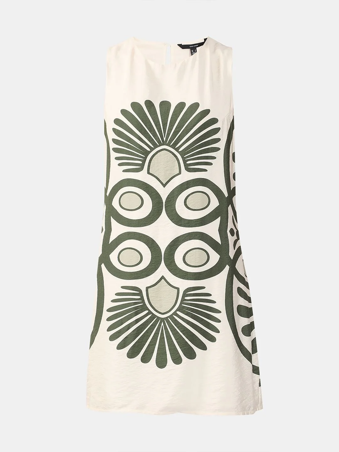 Ecru Printed Mini Dress - Image 7