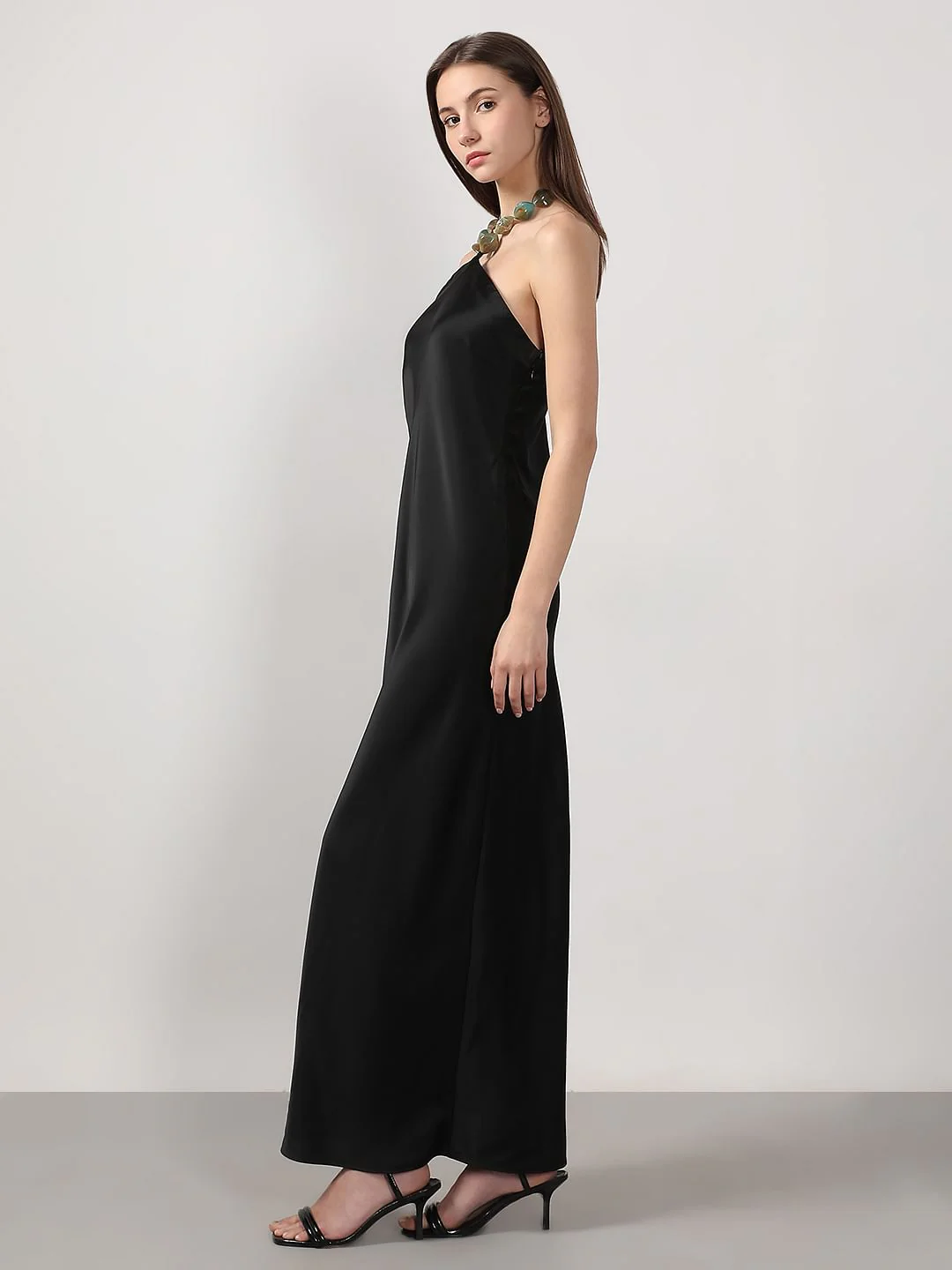 Black Halter Neck Dress - Image 3