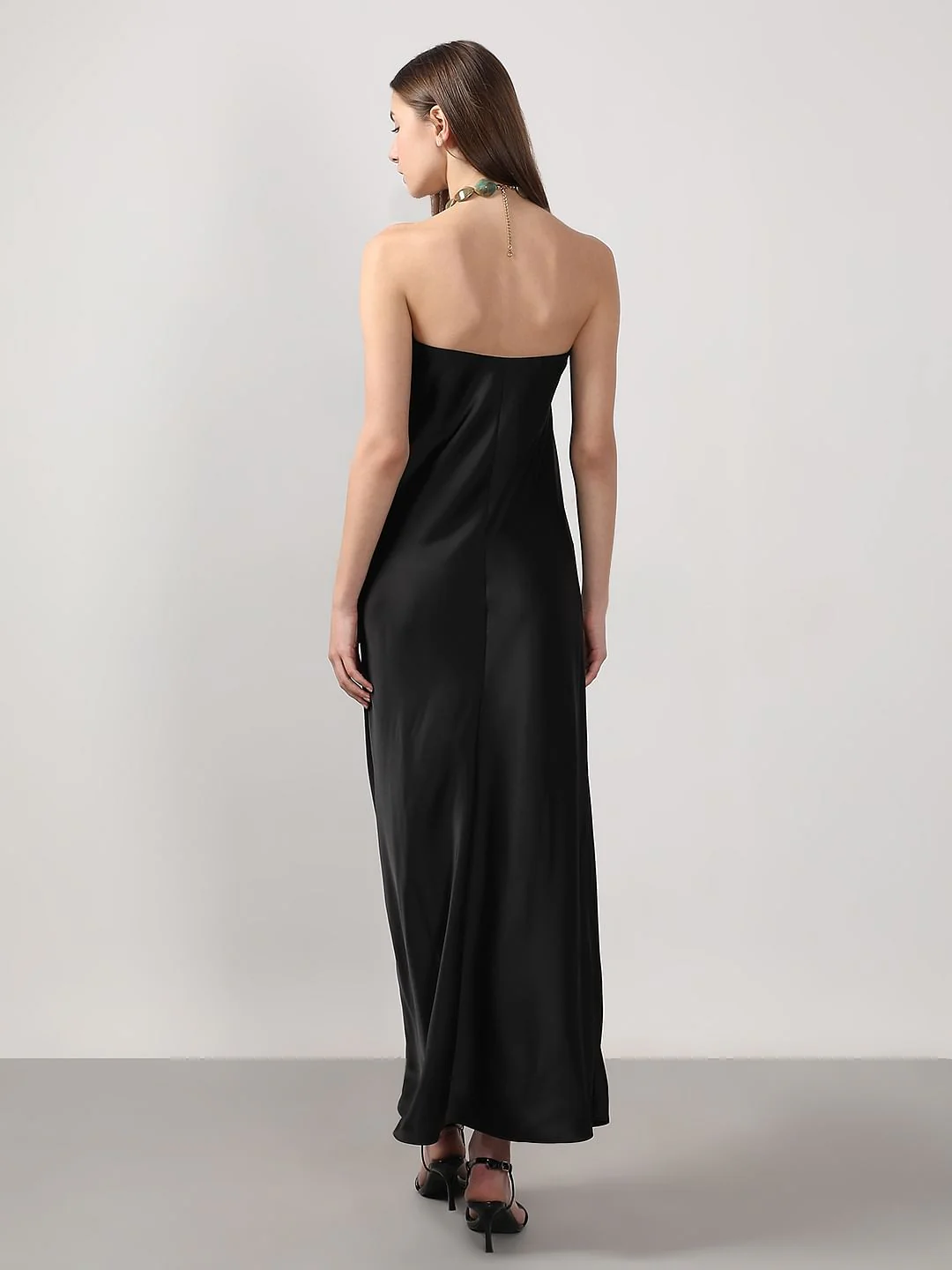 Black Halter Neck Dress - Image 4