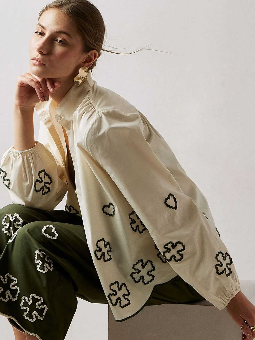 Ecru Printed Shirt