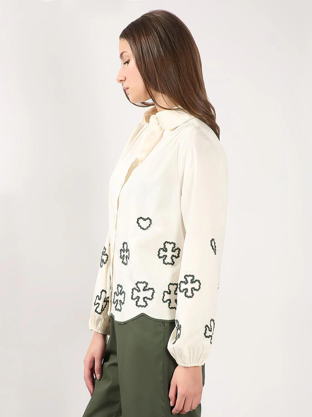Ecru Printed Shirt - Image 3