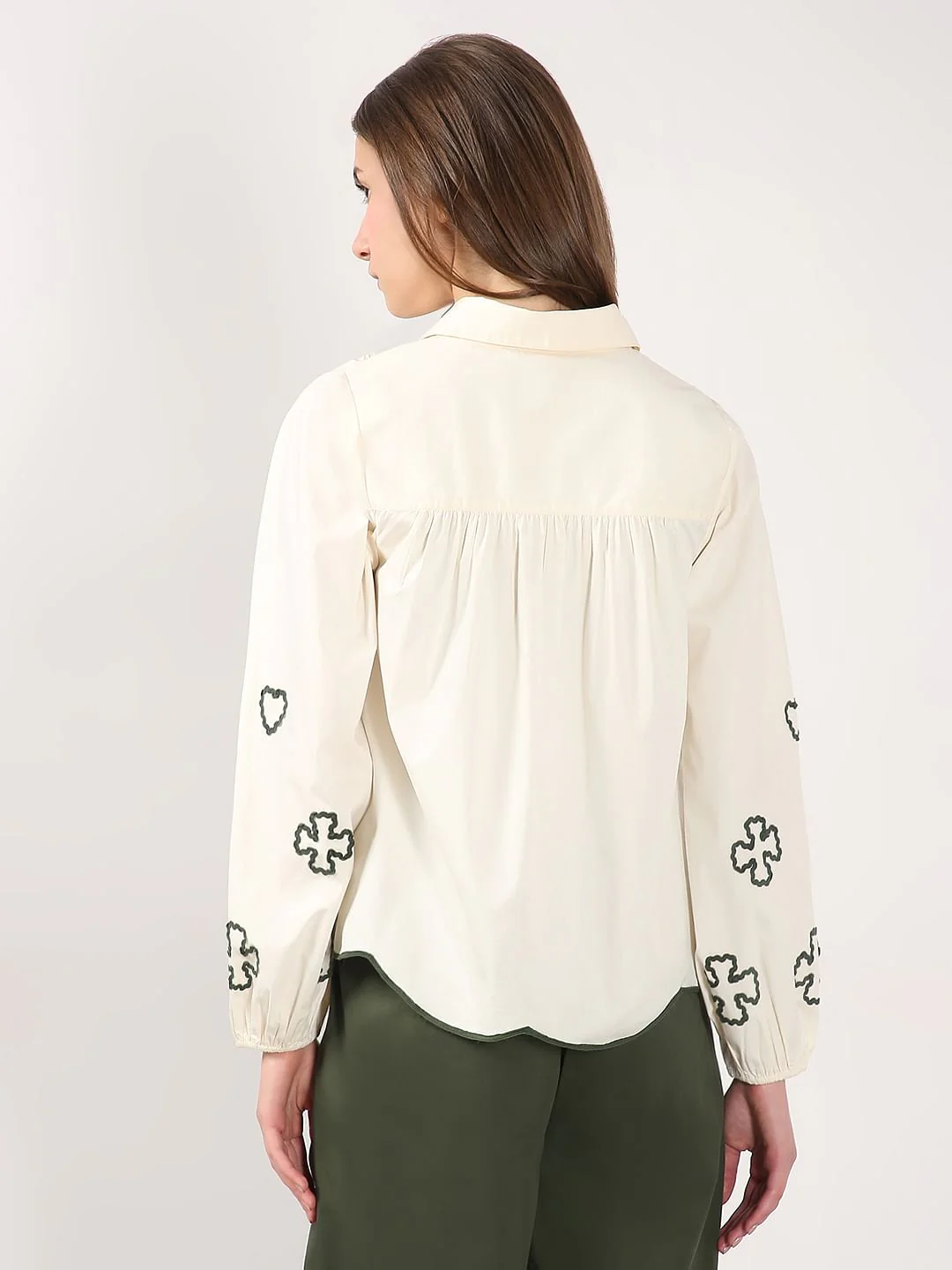 Ecru Printed Shirt - Image 4