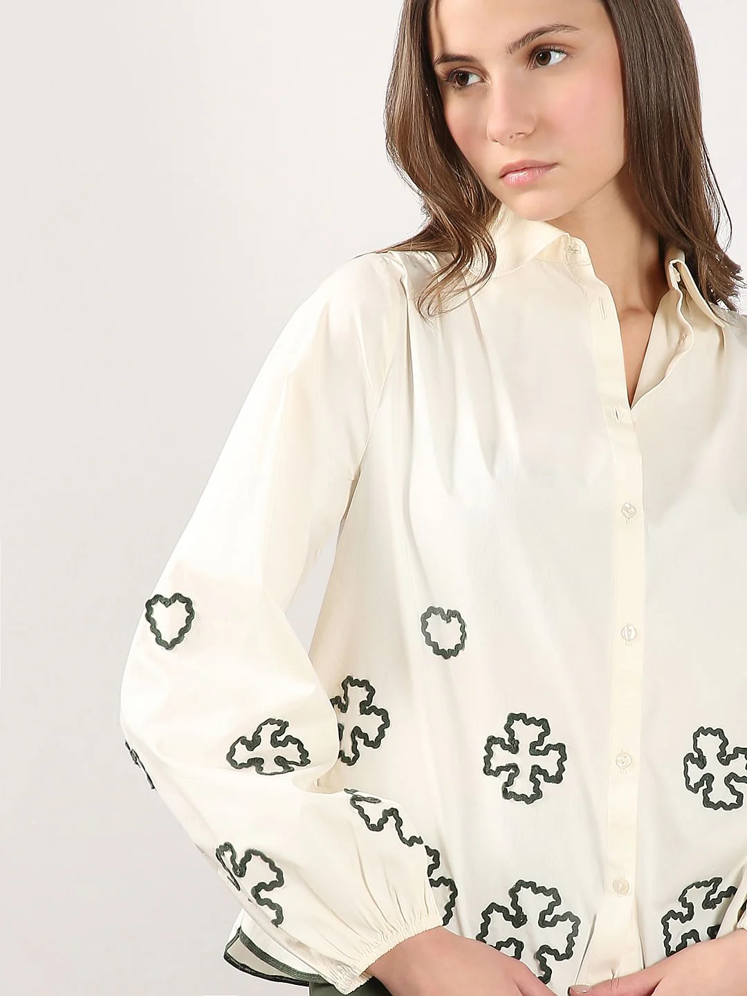 Ecru Printed Shirt - Image 6