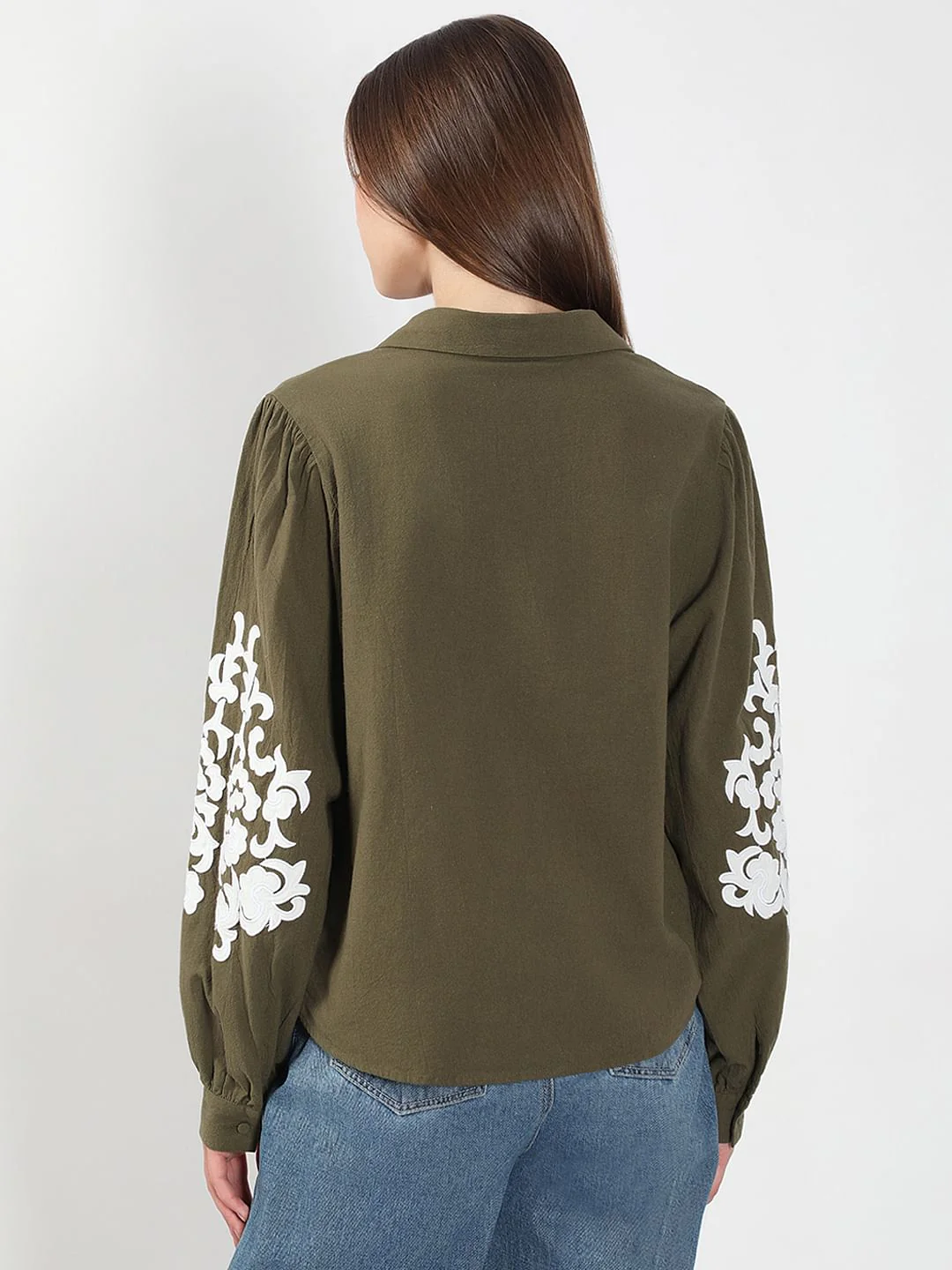 Olive Cotton Shirt - Image 4