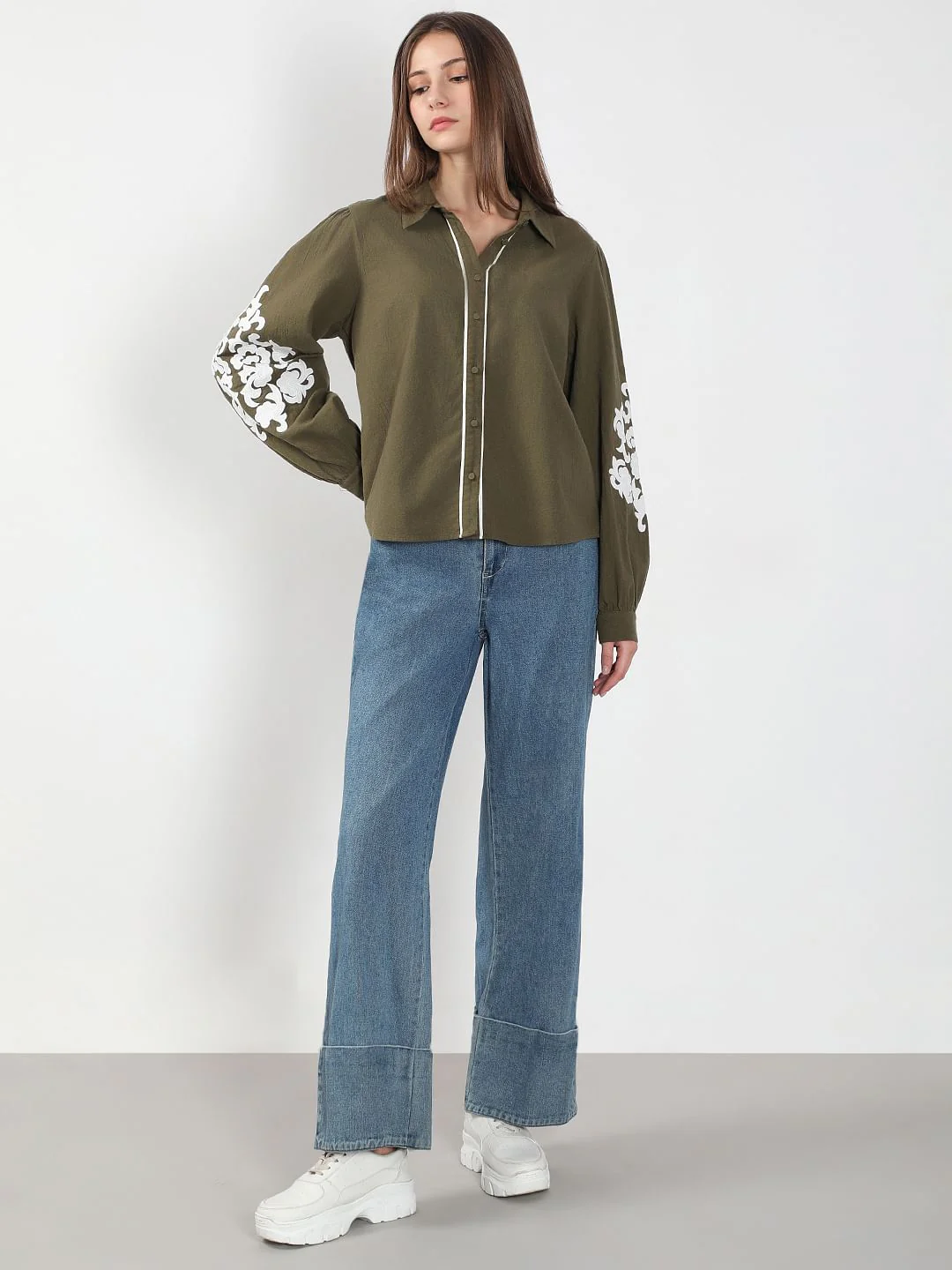 Olive Cotton Shirt - Image 5