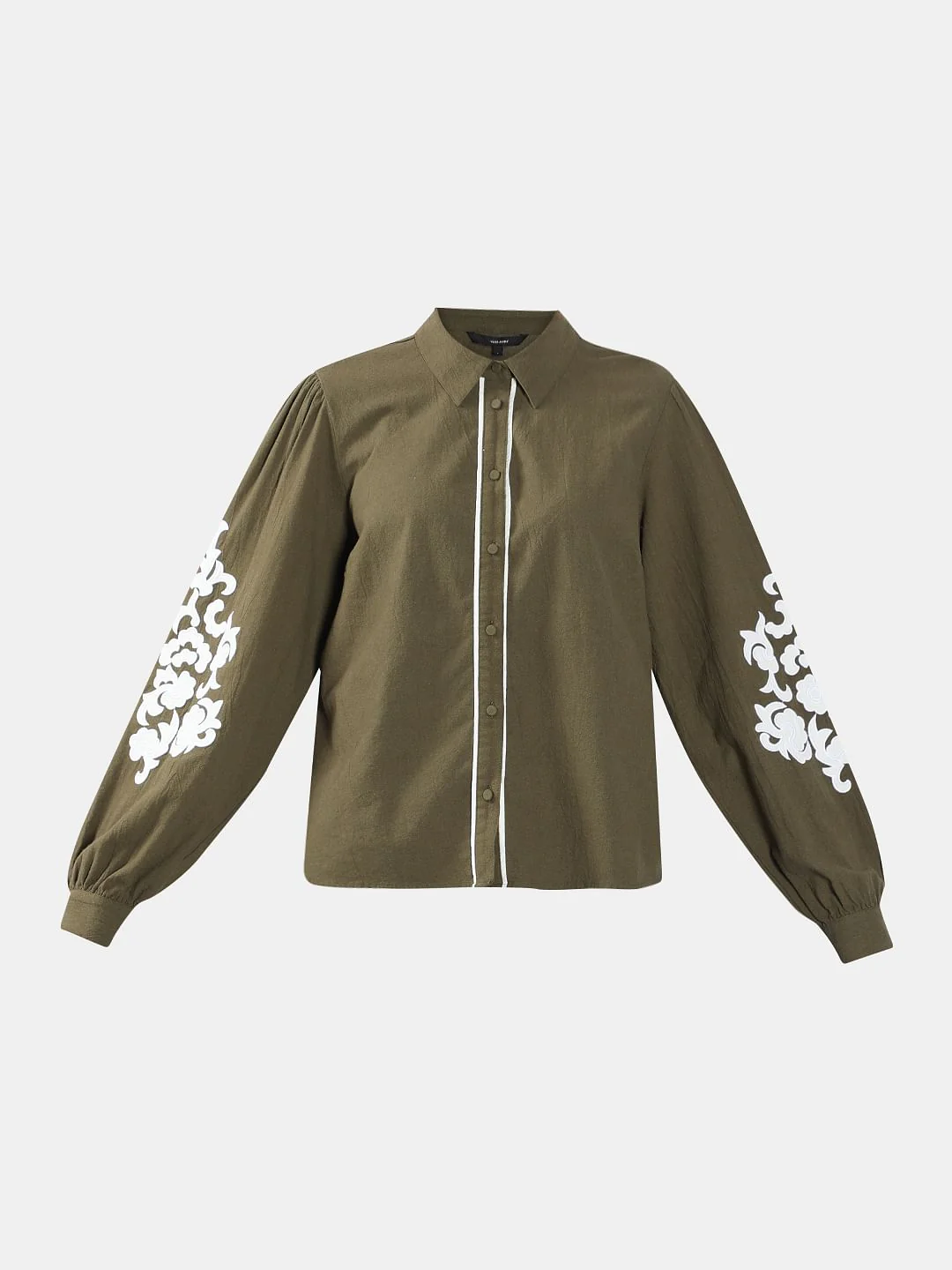 Olive Cotton Shirt - Image 7