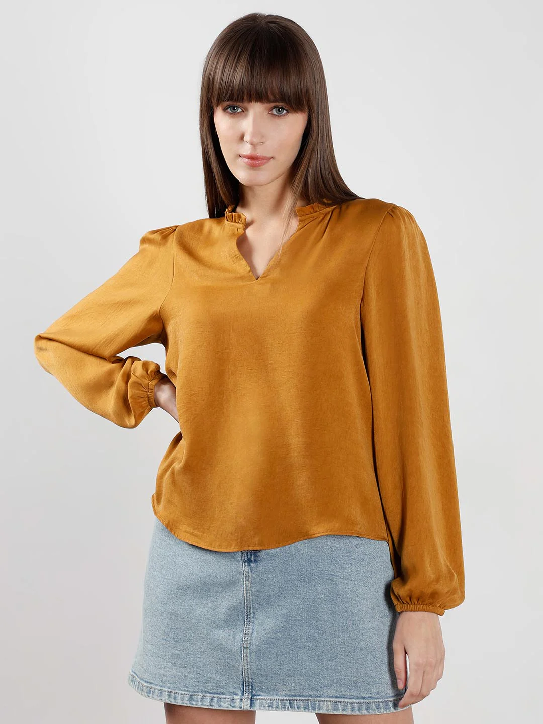 Vero Moda Mustard Full Sleeves Top - Image 2