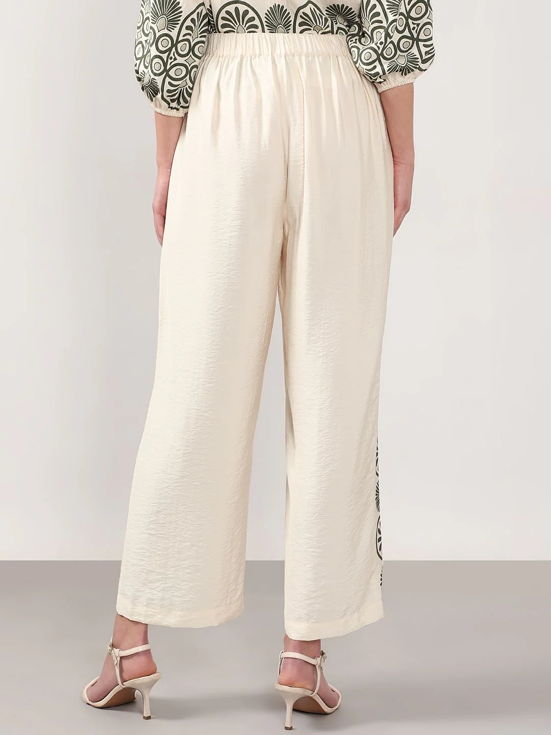 Ecru Printed Co-Ord Set Pants - Image 4